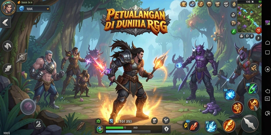 Screenshot gameplay dari petualangan epik 116X di dunia RPG.