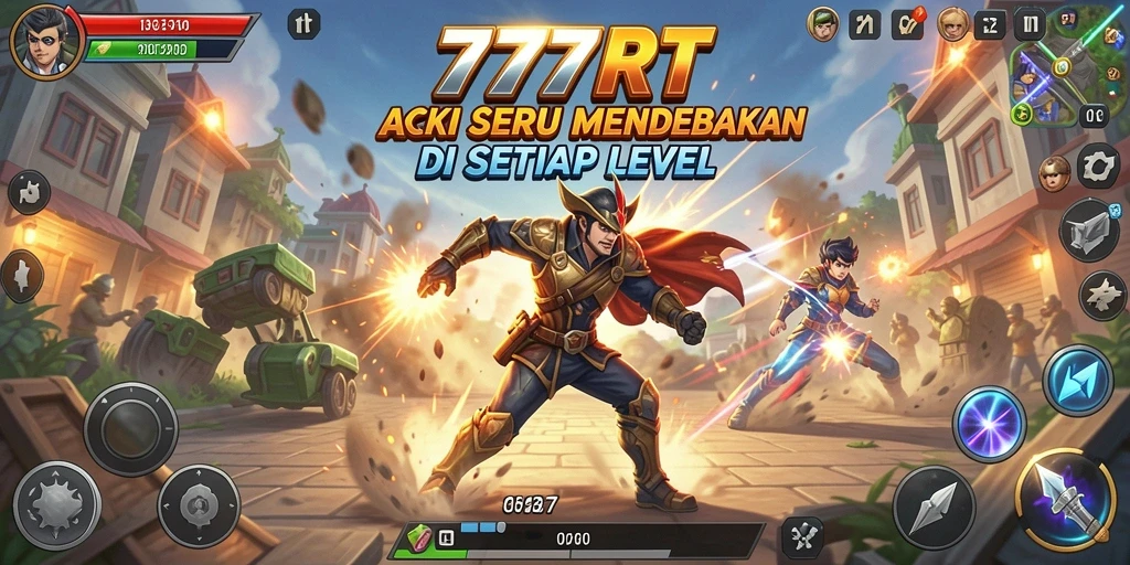 Tangkapan layar gameplay seru dari 777RT yang menunjukkan pertempuran mendebarkan.