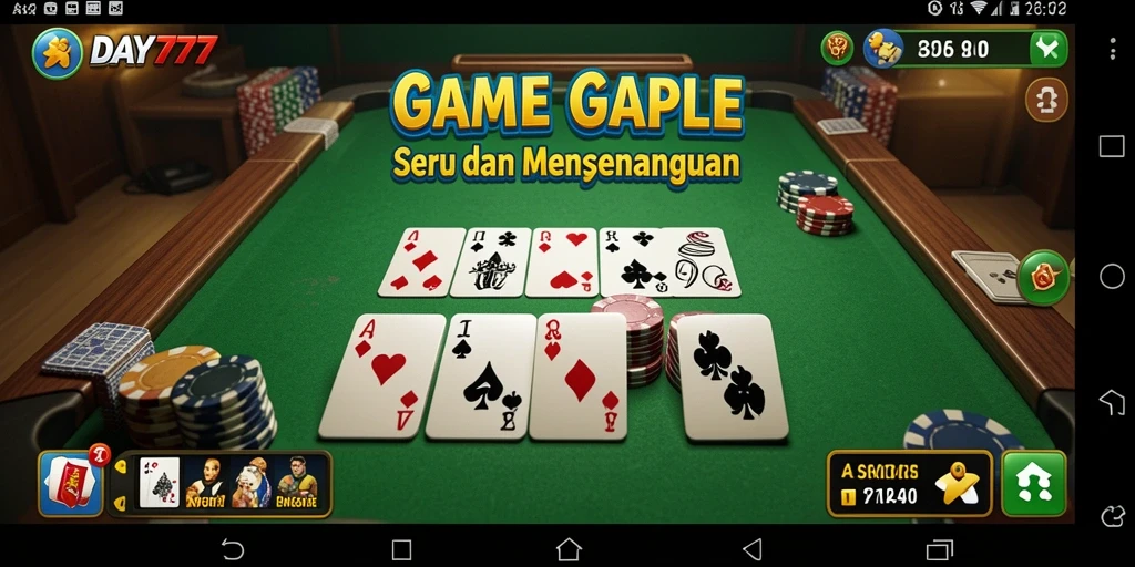 Tampilan menarik dari gameplay permainan Gaple.