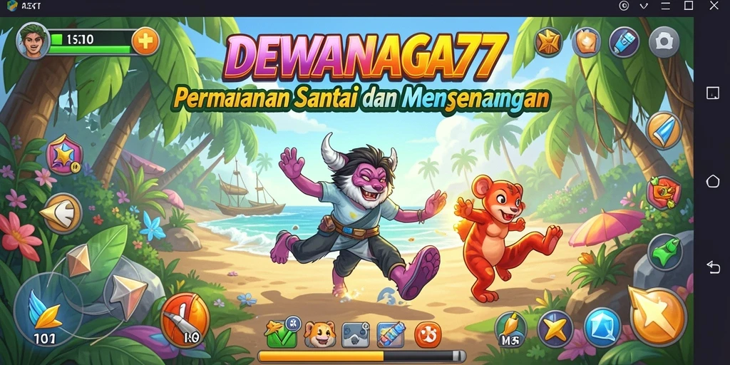 Tampilan gameplay DEWANAGA77 yang penuh warna dan menyenangkan.