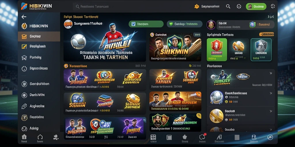 Tampilan utama HIBIKIWIN dengan berbagai pertandingan untuk taruhan olahraga.