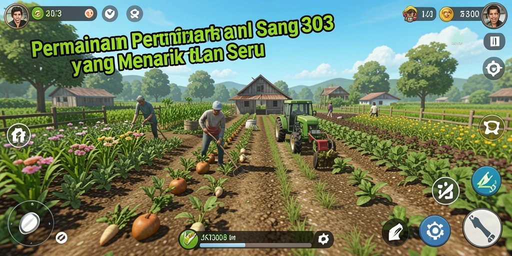 Tampilan gameplay JKT303 yang menarik dengan aktivitas pertanian.