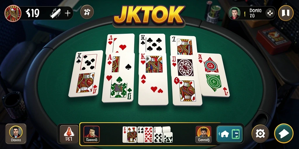 Tampilan permainan Domino JKTOK yang menakjubkan dan interaktif.