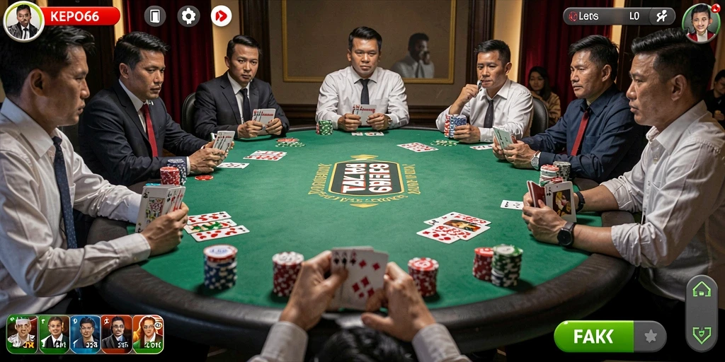 Tampilan gameplay poker yang mendebarkan di KEPO66.