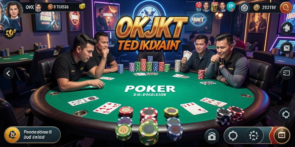 Screenshot gameplay OKJKT yang menggambarkan keseruan permainan Poker.