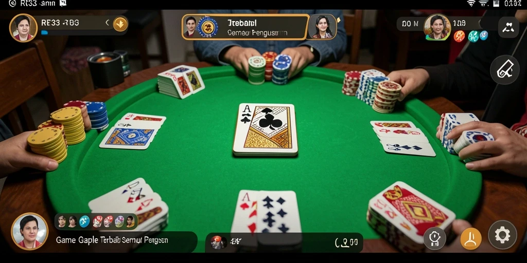 Screenshot utama RR33 yang menunjukkan gameplay Gaple yang seru.