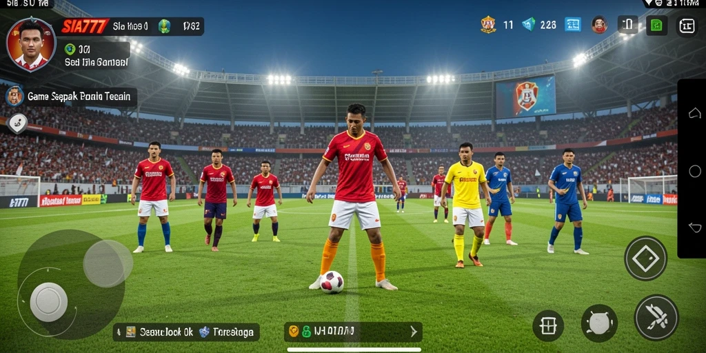 Screenshot aksi mendebarkan dalam permainan sepak bola SIA777.