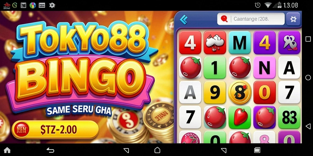 Tampilan gameplay seru pada aplikasi TOKYO88 Bingo.